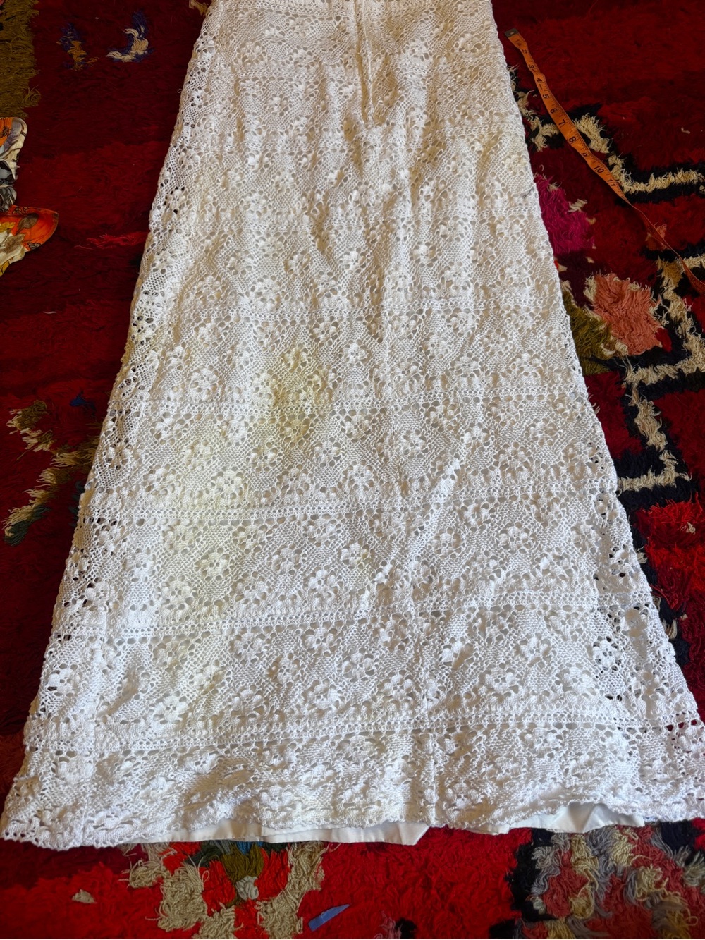 60s Vintage White Lace Mexican Wedding Dress Sz M - Picture 4 of 16